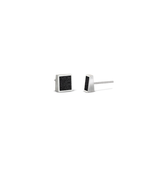 Earrings inspired by Josef Albers' "Homage to the Square" series, showcasing harmonious geometric shapes and materials. Reflects Albers' color exploration with meticulous attention to detail.