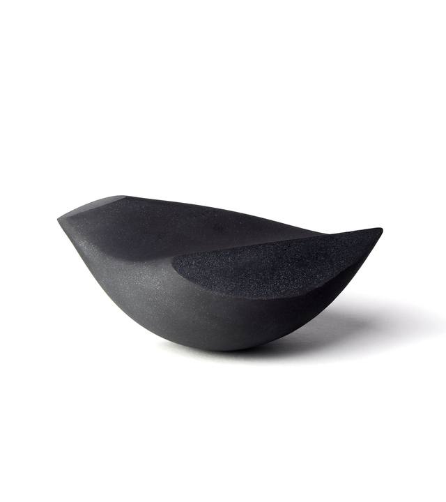 Small black concrete Oiseau sculpture