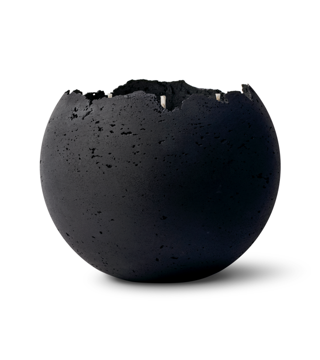 L Orbis 3-wick Concrete Candle - Black