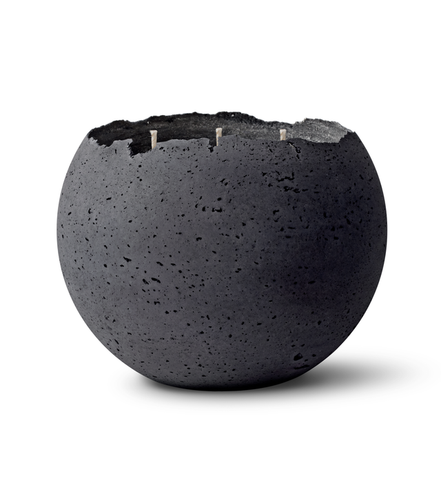 L Orbis 3-wick Concrete Candle - Charcoal