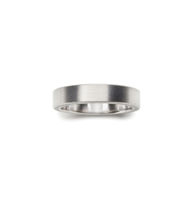 Top view of stainless steel and concrete ring.