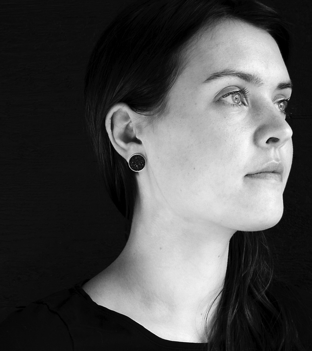 Adhara concrete earring studs infused with diamond dust achieve minimalist beauty with modernist jewelry design that echoes architectural principles of balance, rhythm and harmony.