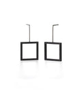 simple and minimal black square drop earrings from the KONZUK Artus collection