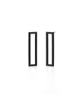 a pair of black powder coated long rectangular studs from the KONZUK Artus collection