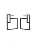 Pair of black geometric earrings from the KONZUK Artus collection