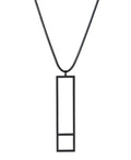 Black rectangular pendant on a thin black cord from the KONZUK Artus collection