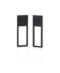 large statement black rectangular earrings from the KONZUK Artus collection