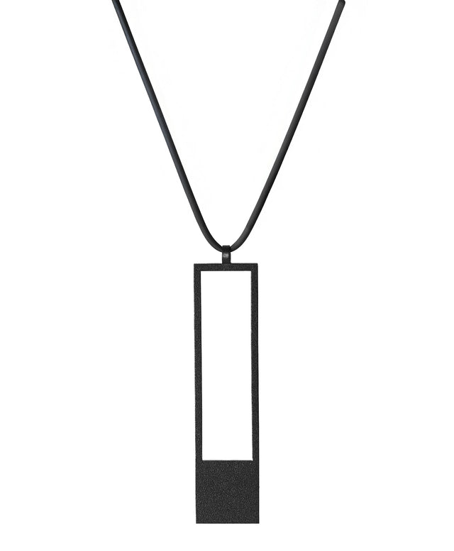 a minimalist rectangular geometric necklace from the KONZUK Artus collection