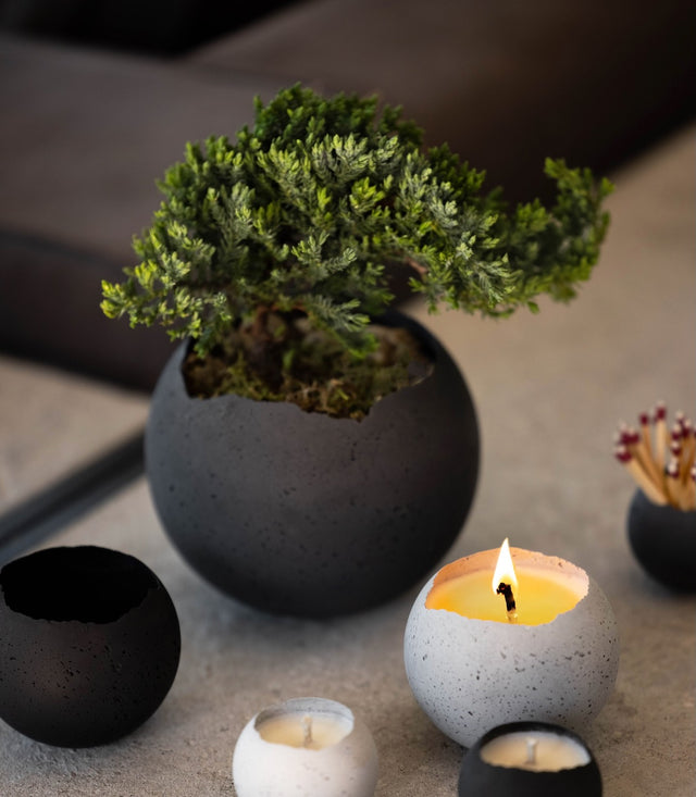 L Orbis Concrete Vessel - Charcoal