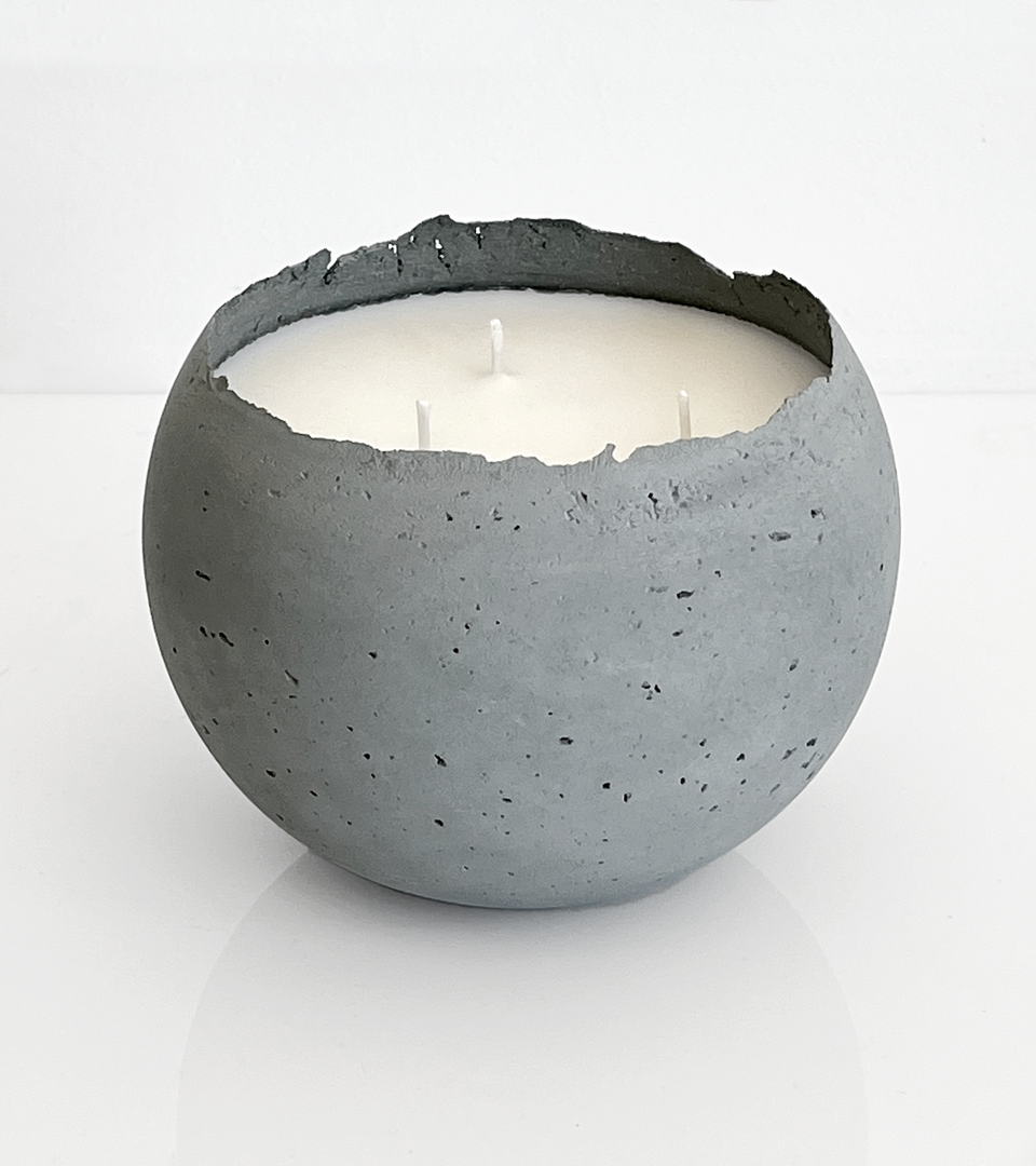 (L) Orbis TERRA3-wick Concrete Candle - Sage