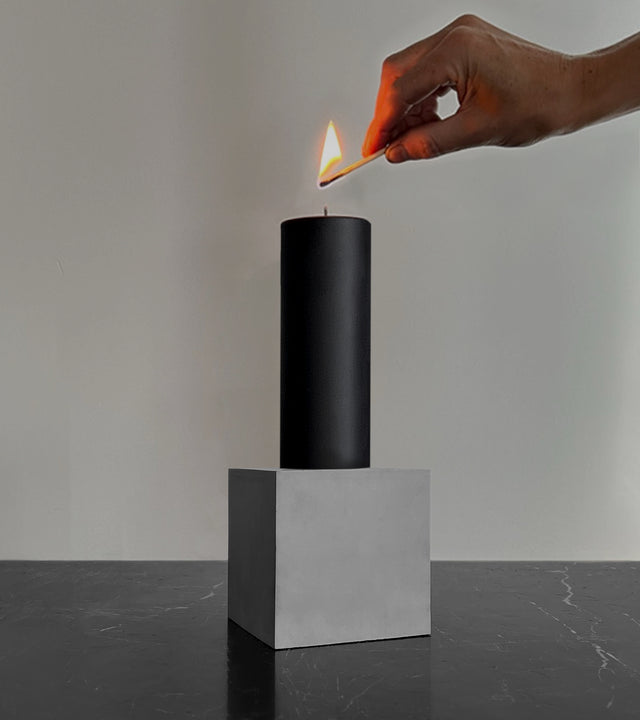 Monument | Plinth Candle - Natural / Black