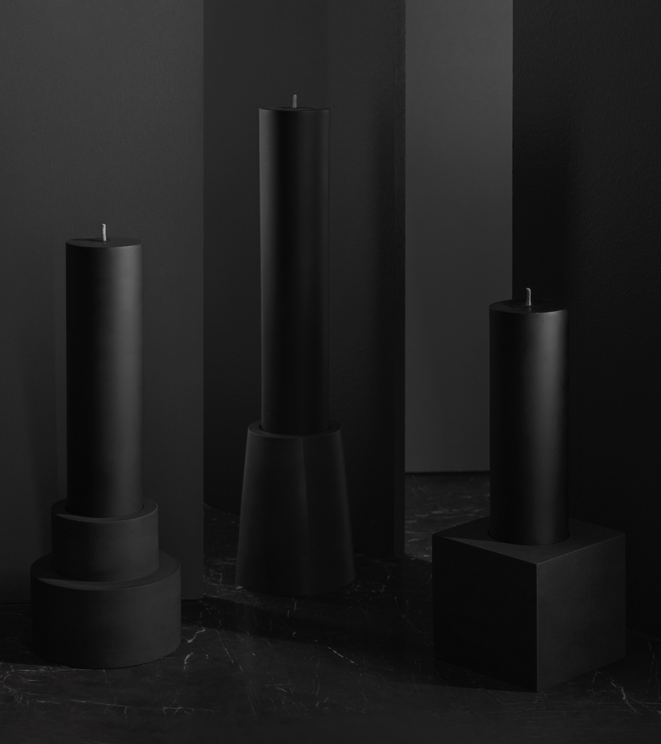 Monument | Spire Candle - Black / Black