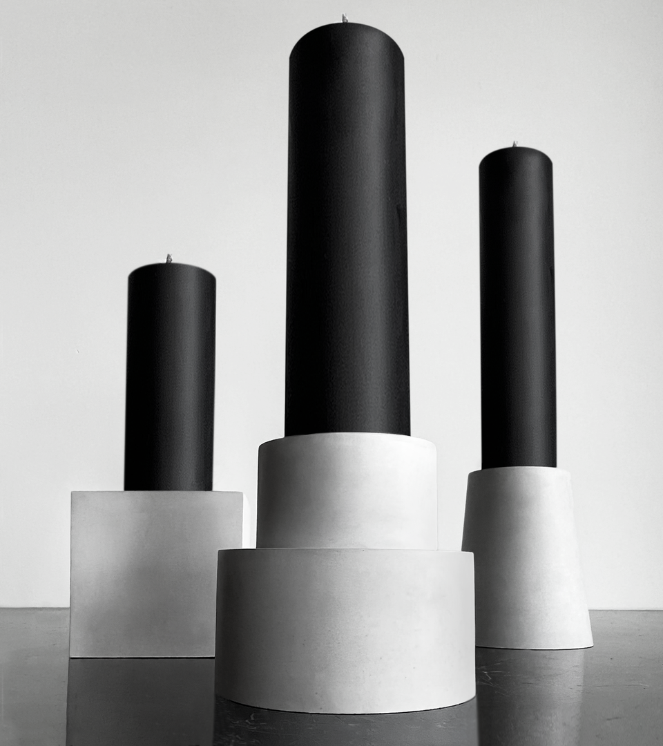 Monument | Fountain Candle - Natural / Black