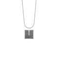 Memento Mindful pendent with concrete set into small square stainless steel design.