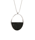 Carina Nebula concrete and diamond dust necklace achieves minimalist beauty with modernist jewelry design that echoes architectural principles of balance, rhythm and harmony.