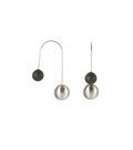 Centauri earrings balance concrete with stainless steel minimalist geometric forms.